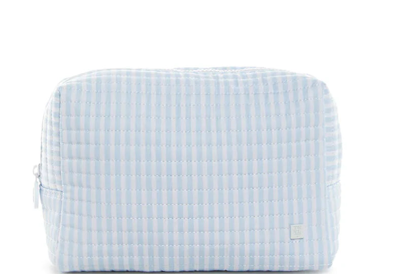 Blue Quilted Cosmetic Bag