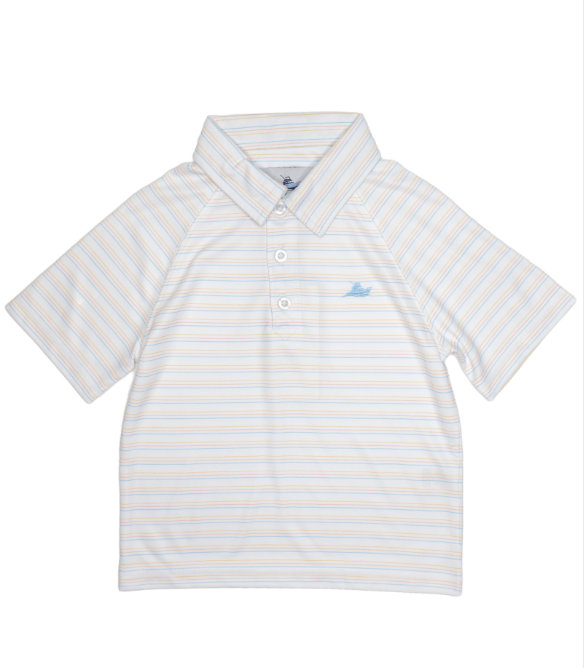 SouthBound Polo - Coral Stripe