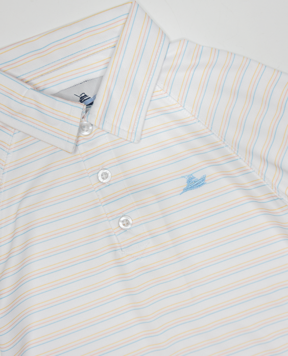SouthBound Polo - Coral Stripe