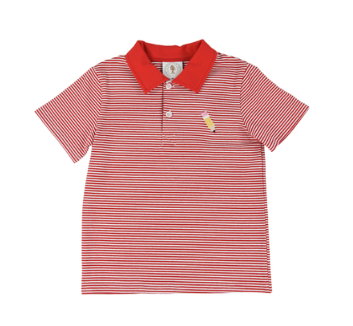 School Supplies Stripe Polo