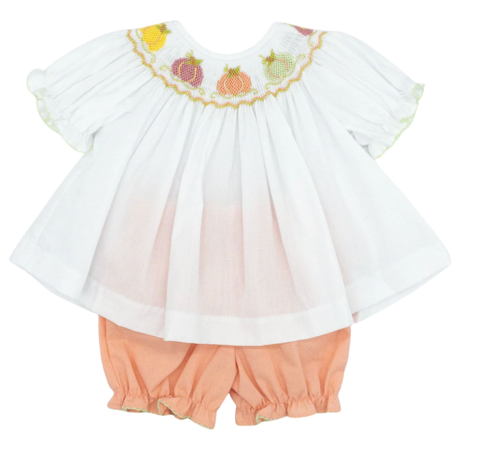 Coral Pumpkin Bloomer Set