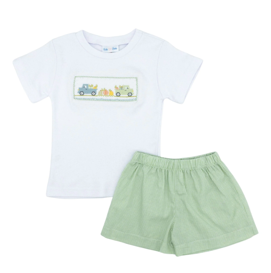 Sage Pumpkin Smocked Sort Set