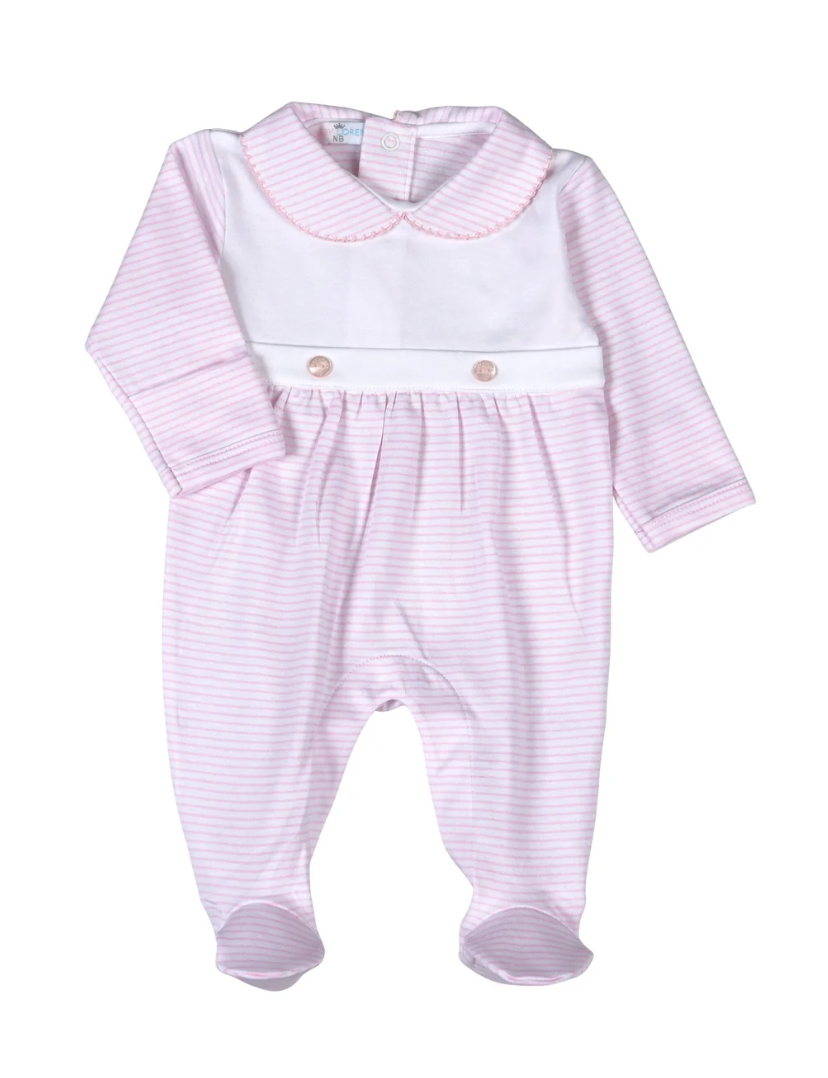 Lola Pink Stripe Bib Footie