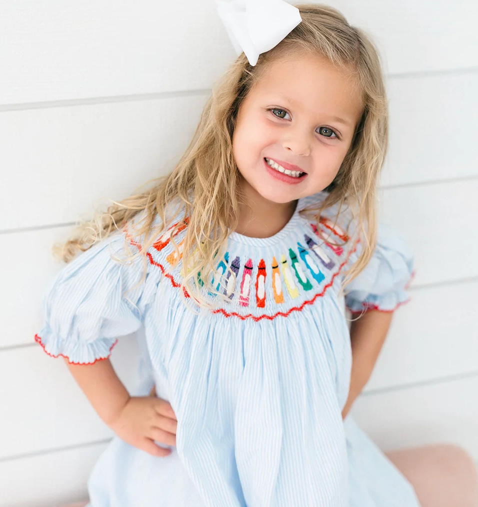 Blue Crayon Stripe Dress