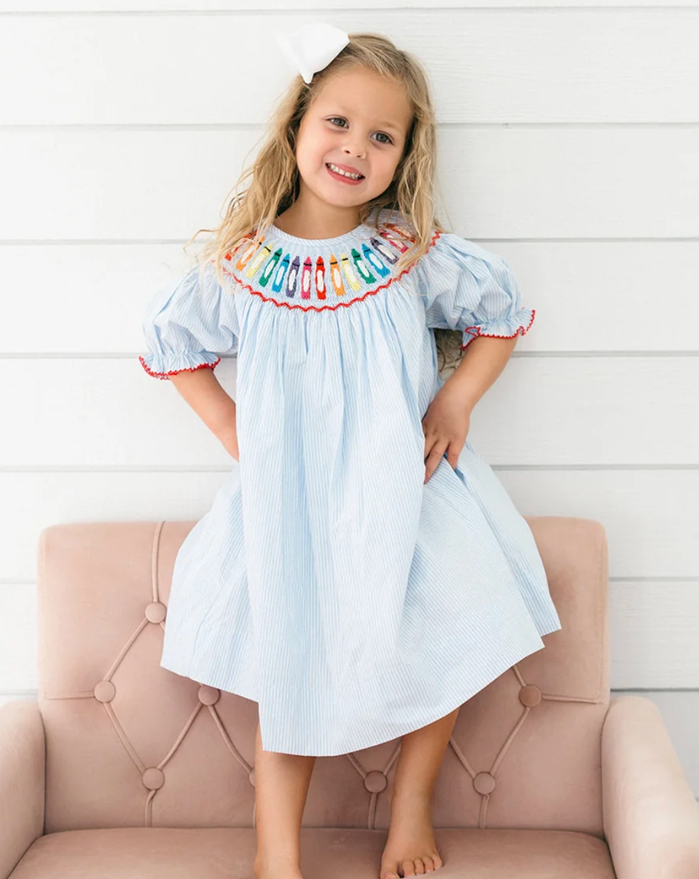 Blue Crayon Stripe Dress