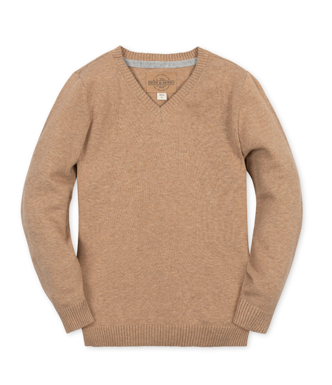 Camel V-Neck Sweater
