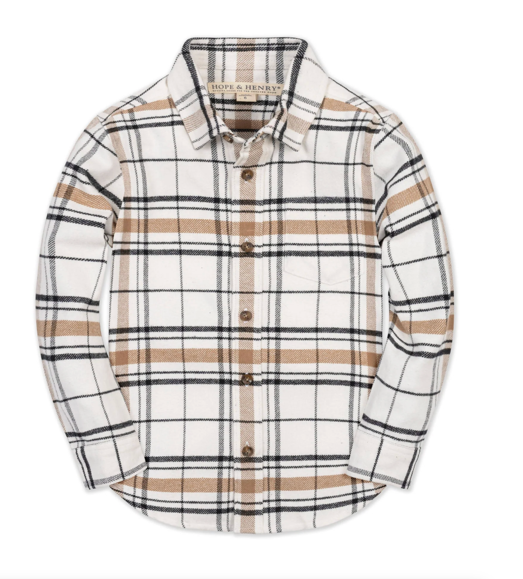 Brown/White Flannel Shirt
