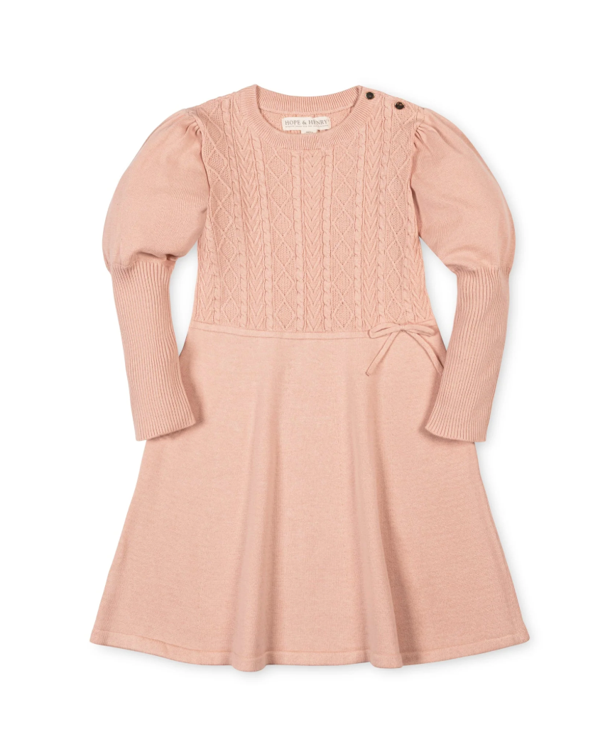 Cable Sweater Dress (Blush)