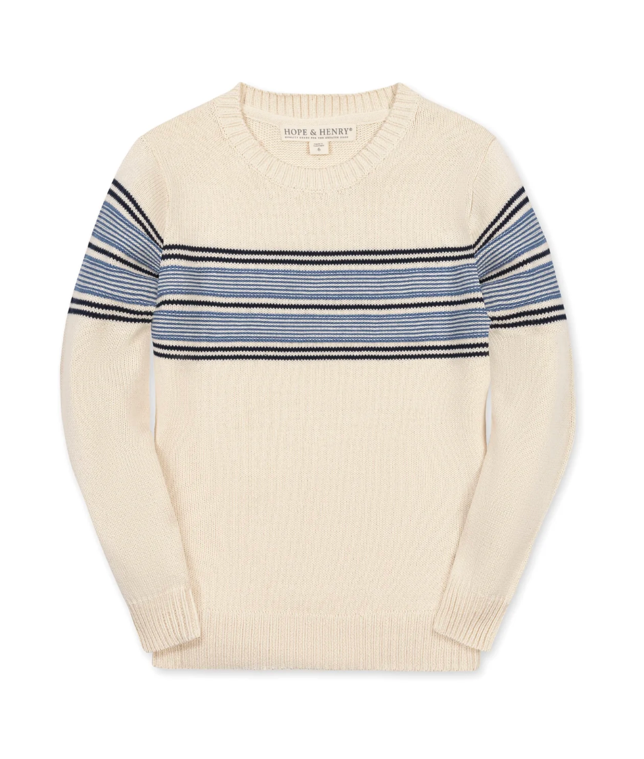 Ivory/Blue Stripe Sweater