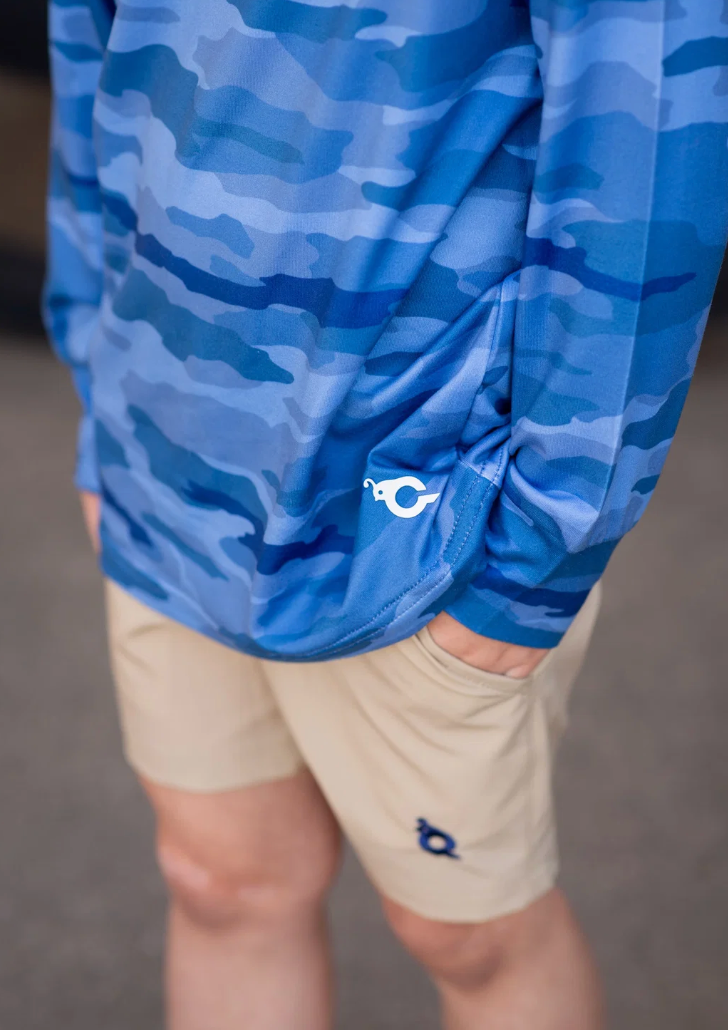 Blue Camo Lightweight Hoodie