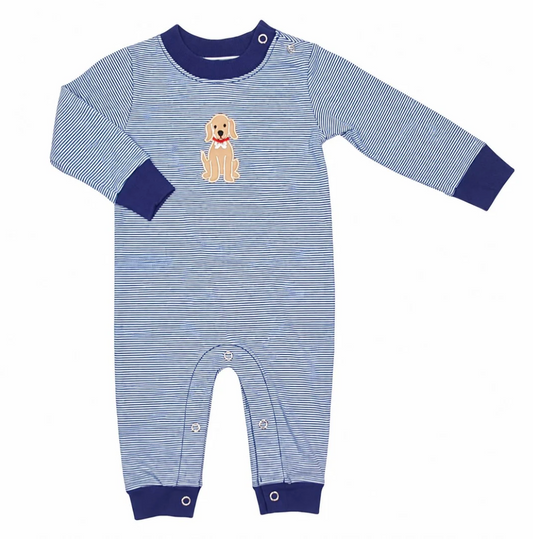 Dog Applique Boys Romper