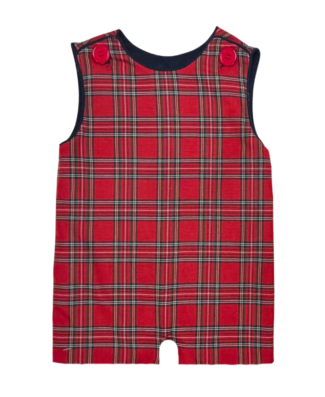 Red Plaid Reversible Shortall
