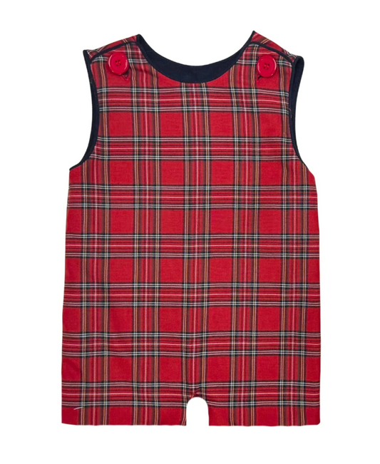 Red Plaid Reversible Shortall