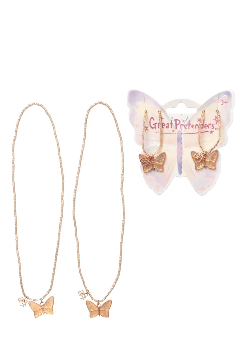 BFF Butterfly Share & Tear Necklace (2pc)
