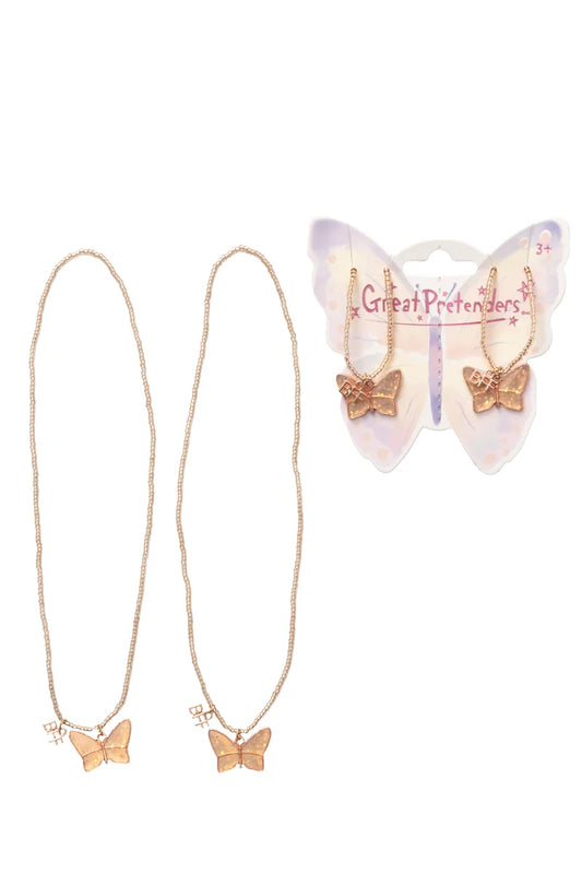 BFF Butterfly Share & Tear Necklace (2pc)
