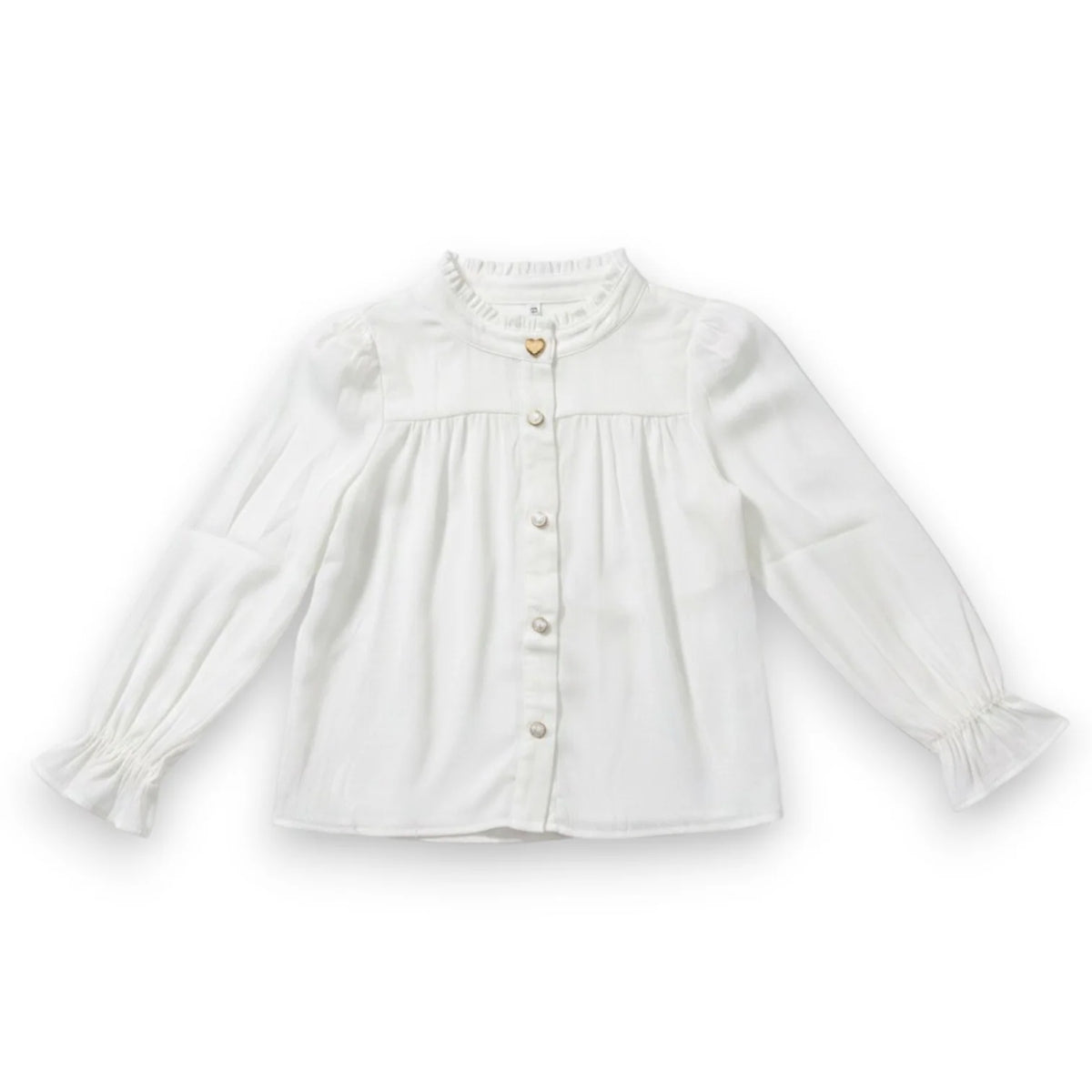 White LS w/ Gold Buttons