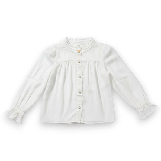 White LS w/ Gold Buttons