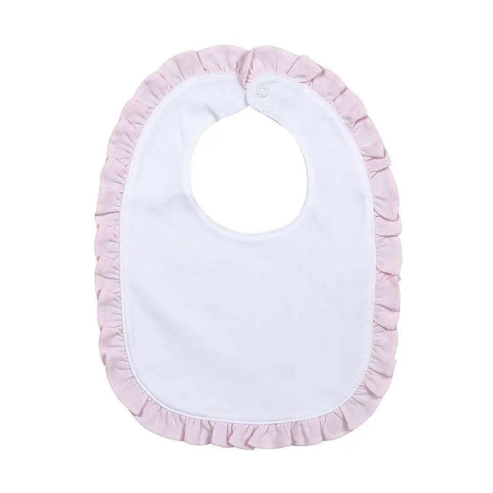Lily White/ Pink Ruffle Bib