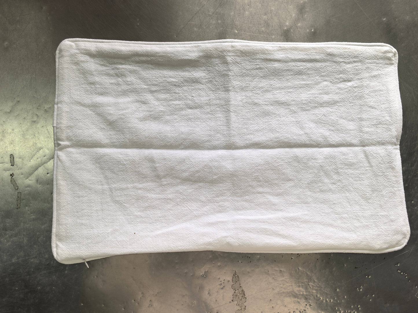 Pillow Covers: WHITE/ LIGHT BLUE TRIM