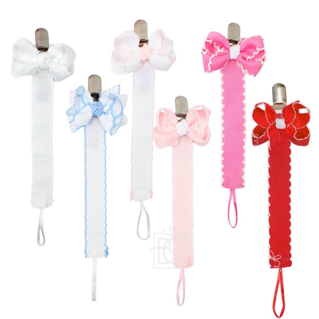 Pacifier Clip w/ Detachable Bow