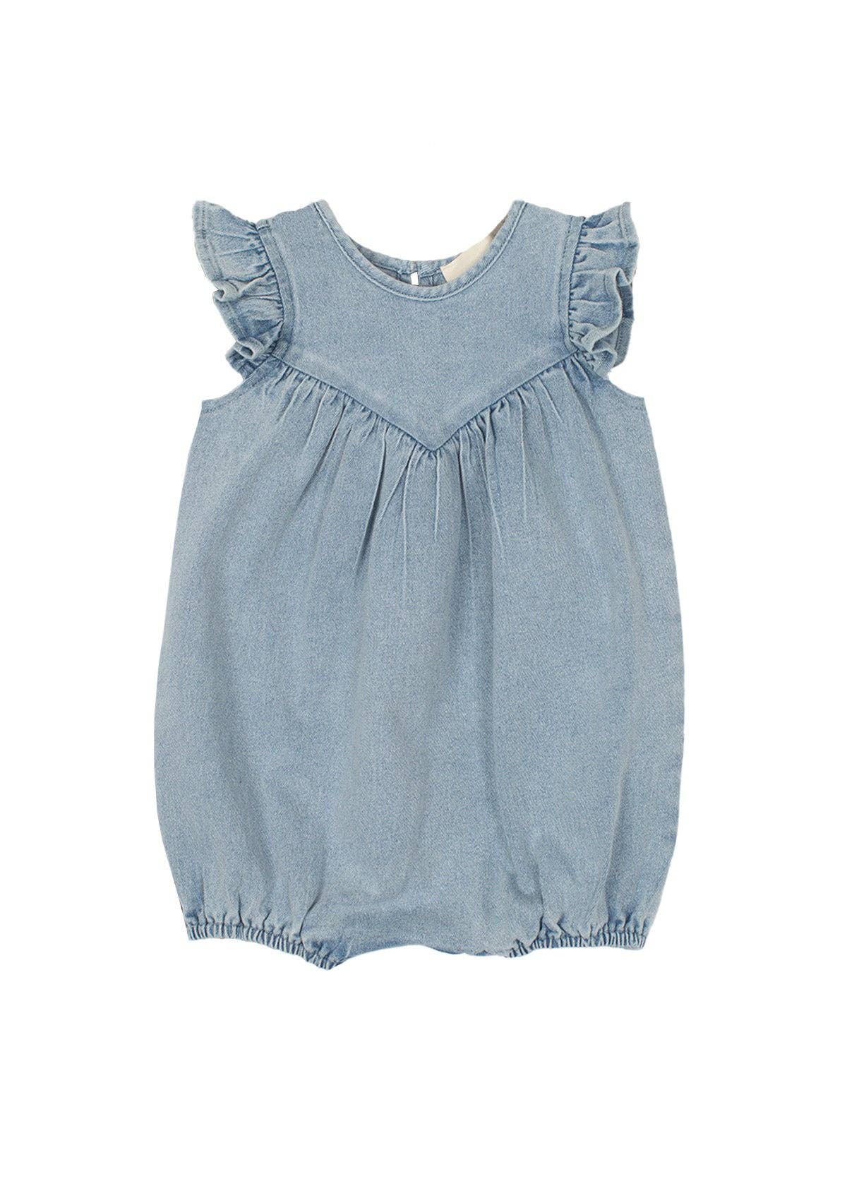 Sunset Fields Blue Romper: 6M