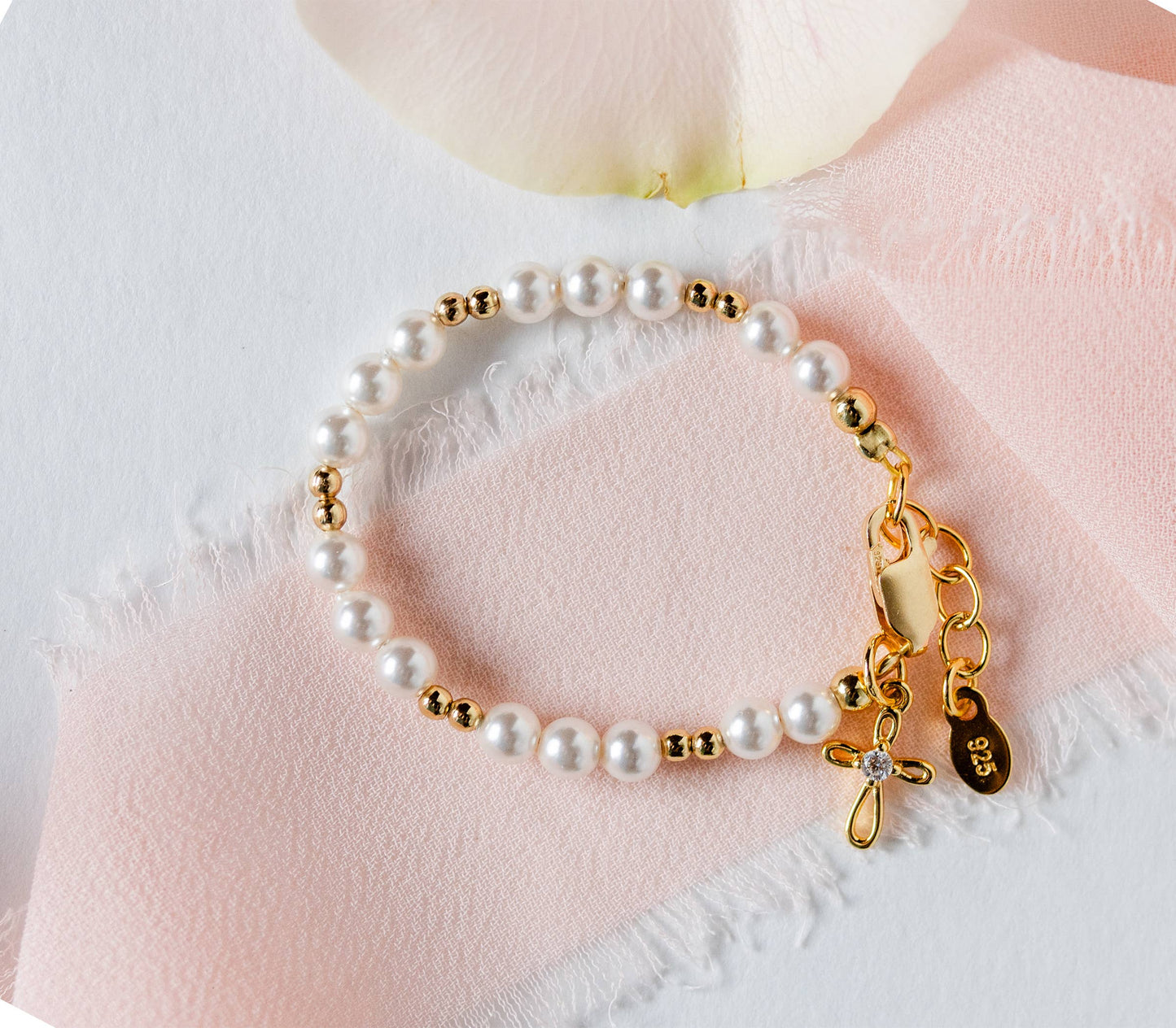 Pearl Cross Bracelet