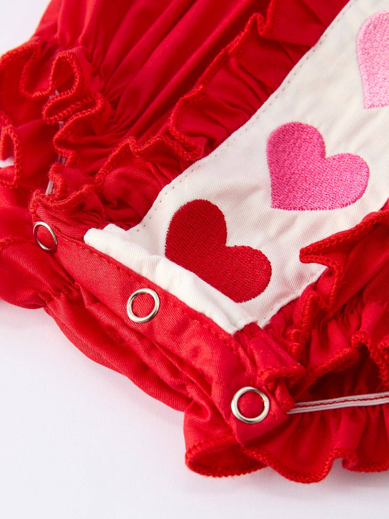 Red Ruffle Heart Romper Valentine