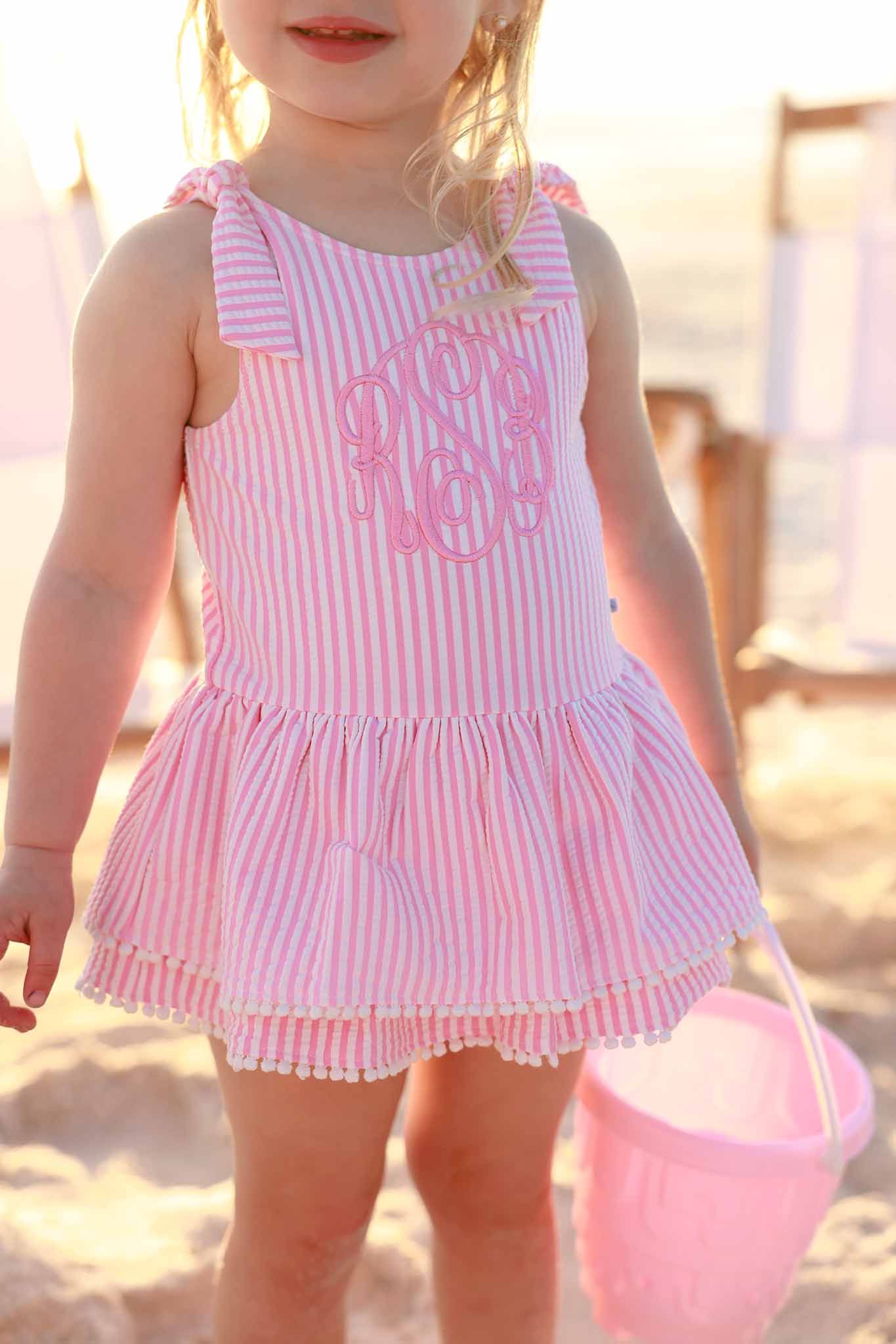 Seersucker Pink Swim