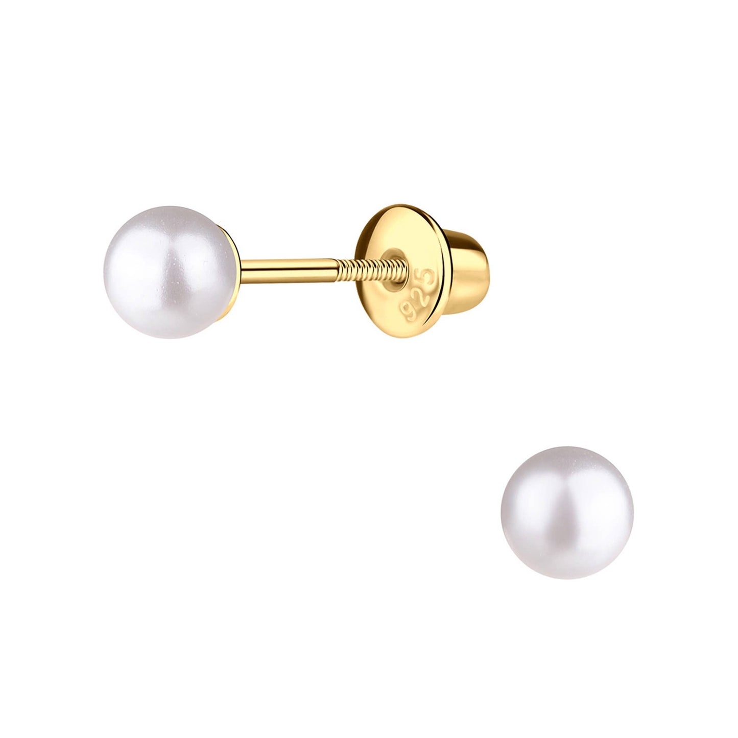 Gold-Plated Pearl Earrings