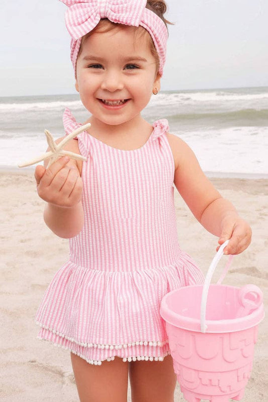 Seersucker Pink Swim
