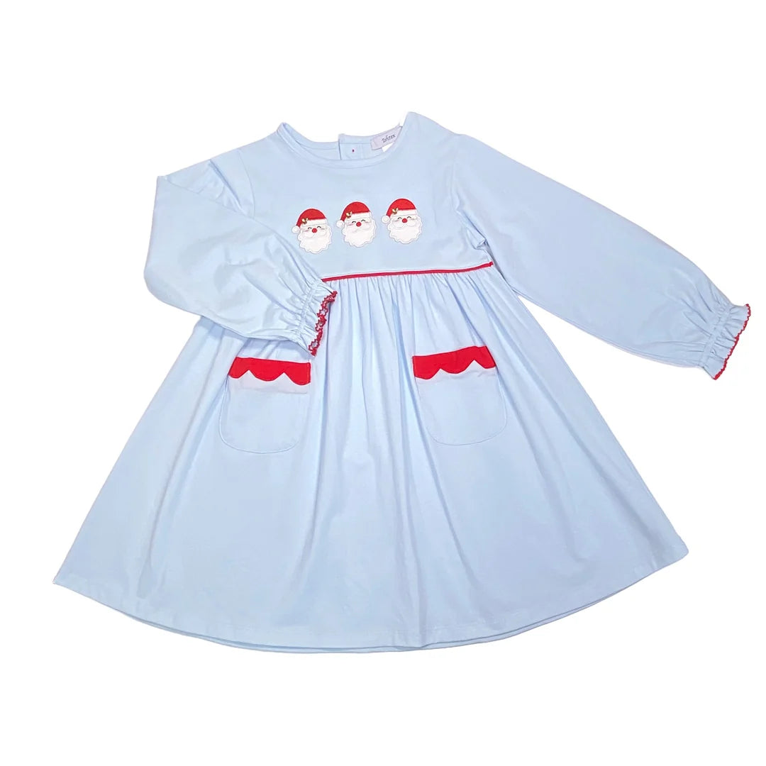 Blue Santa Girls Dress