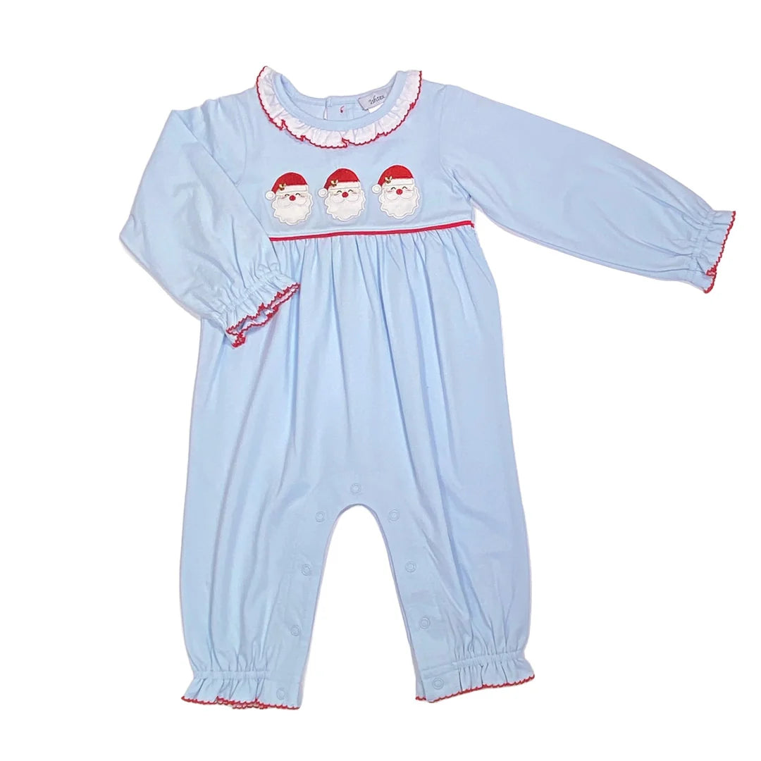 Blue Santa Girls Romper