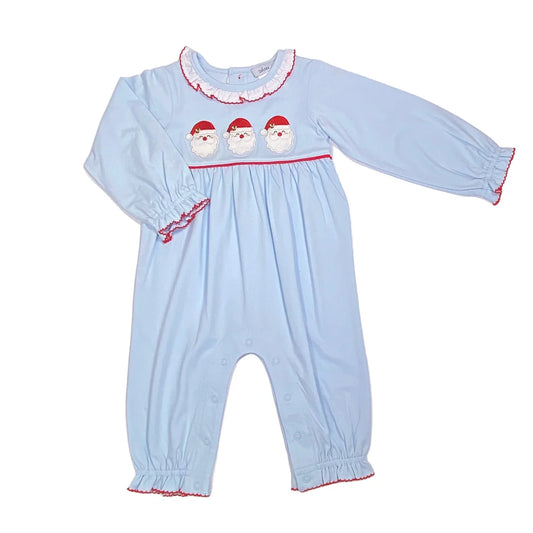 Blue Santa Girls Romper