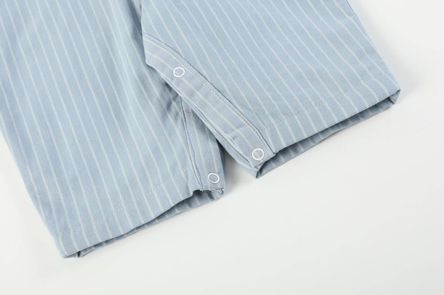 Blue Pinstripe Brown Smocked Jon Jon
