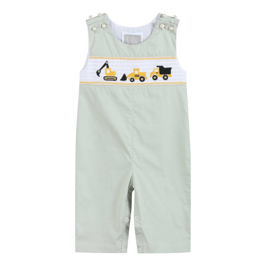 Construction Smocked Overalls: 12-18M