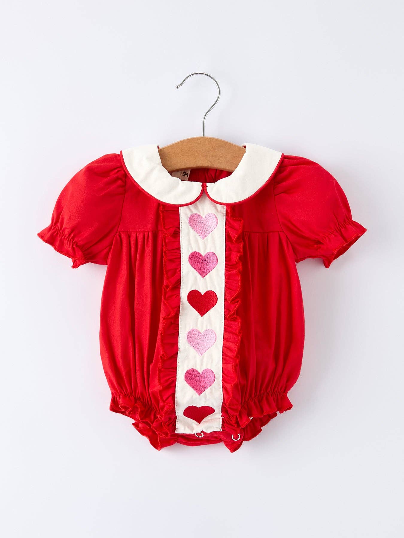 Red Ruffle Heart Romper Valentine