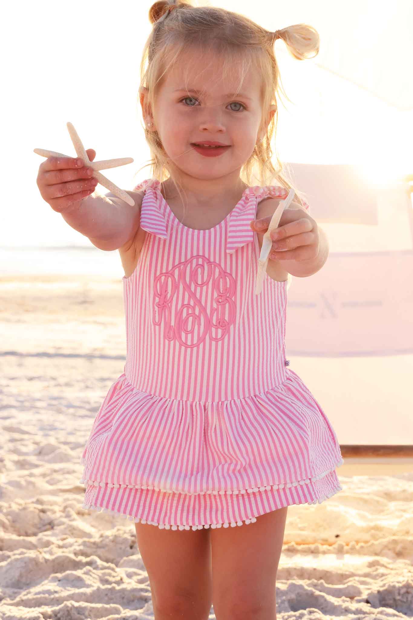 Seersucker Pink Swim