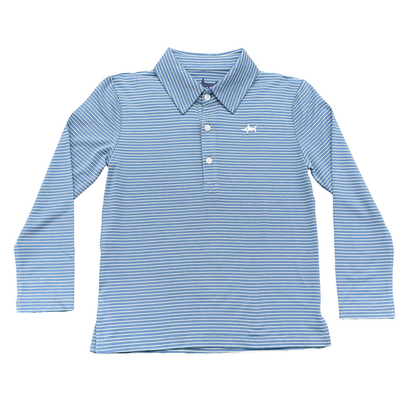 LS Polo Blue/White Stripe