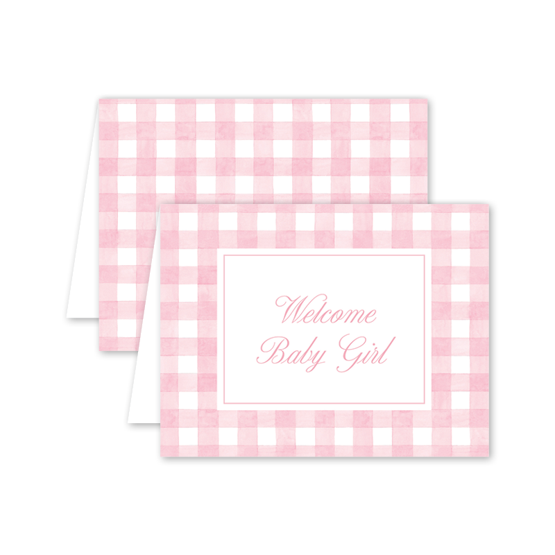 Gingham Baby Pink