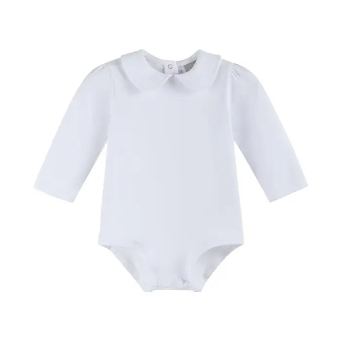 White Collard LS Bodysuit