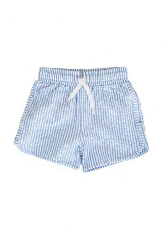 Seersucker Blue Swim Trunks
