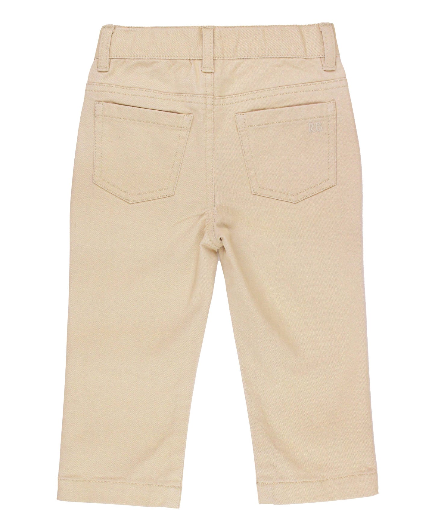 Boys Khaki Stretch Chino Pants: Off-White / 6-12m