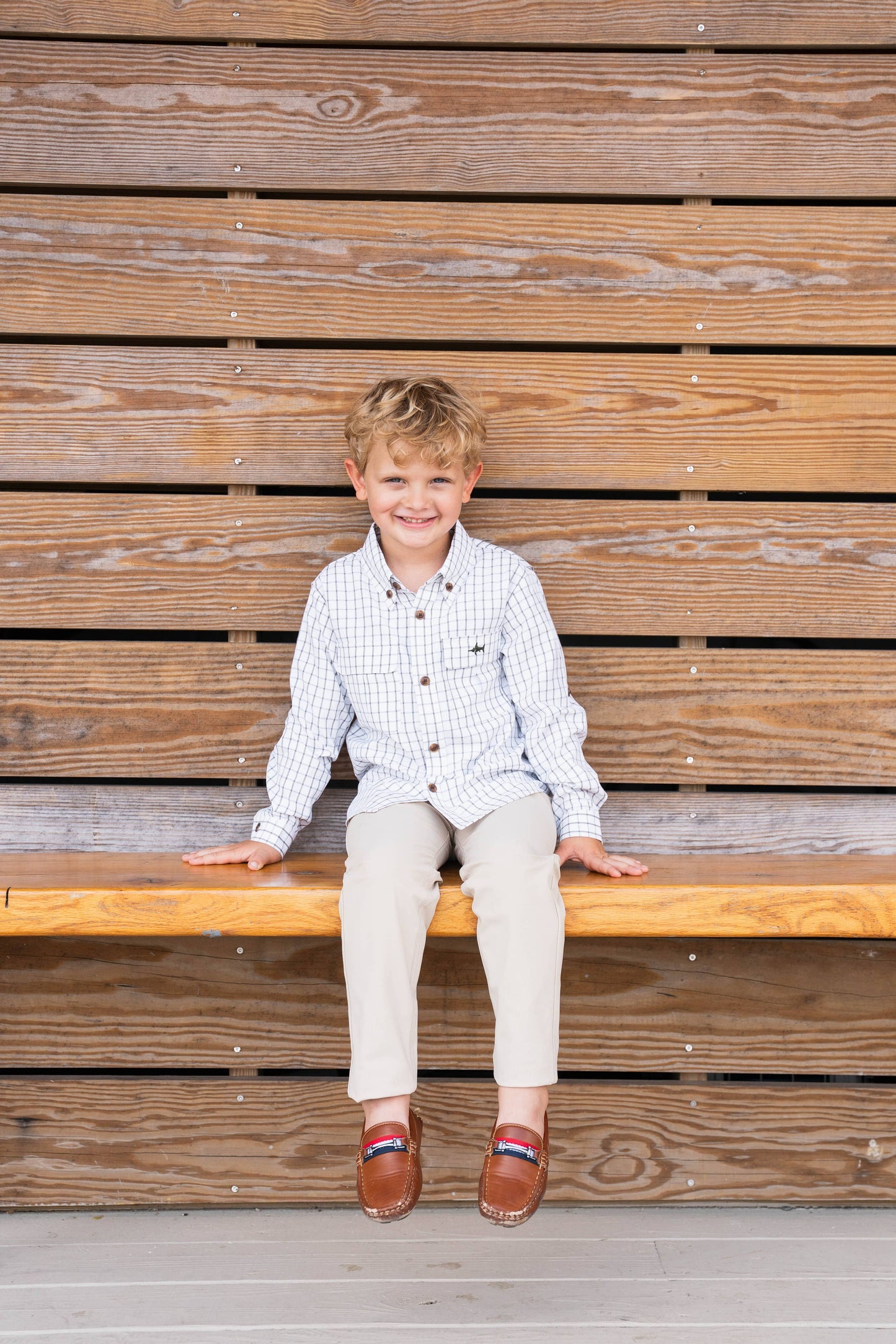 Fishing Shirt Olive & White Plaid