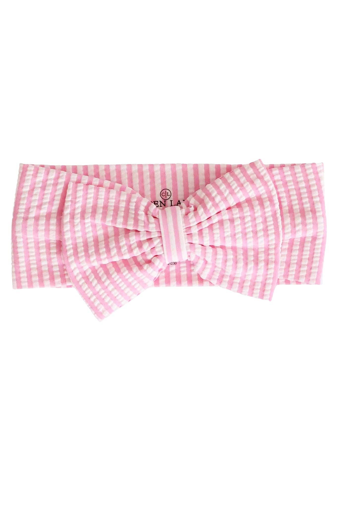 Swim Bow | Seersucker Pink