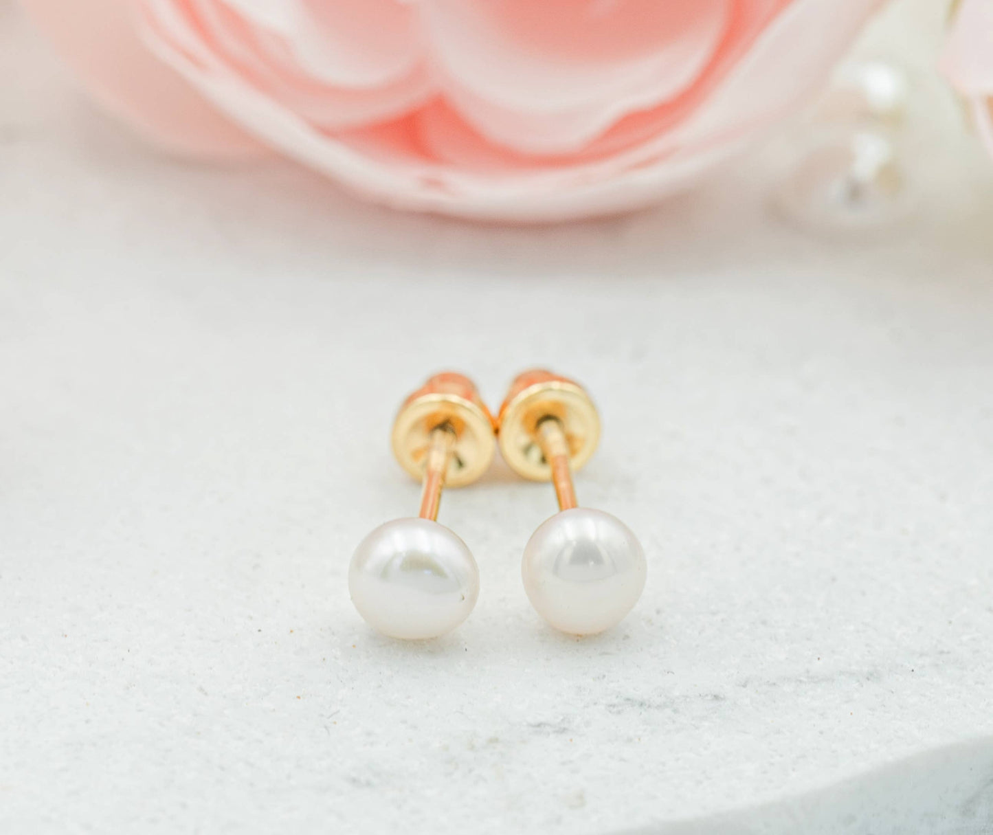 Gold-Plated Pearl Earrings