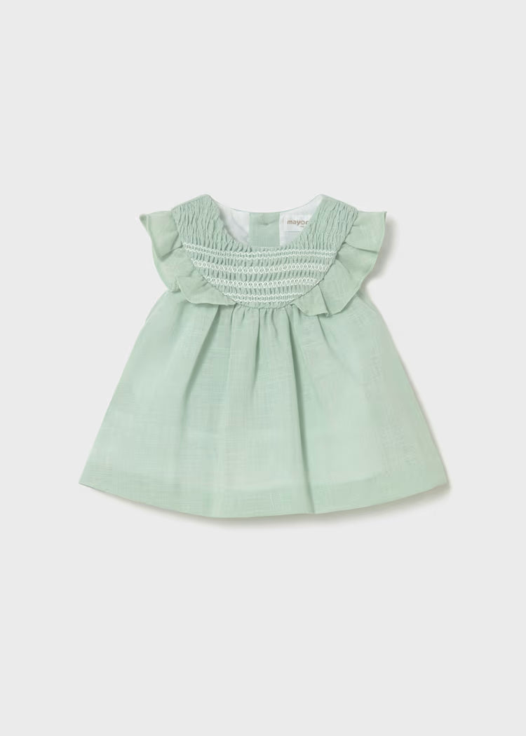 Aqua Dress with Smock