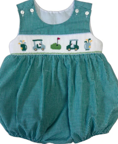 Golf Smocked Boy Bubble