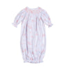 Pink Baby Toile Smocked Gown