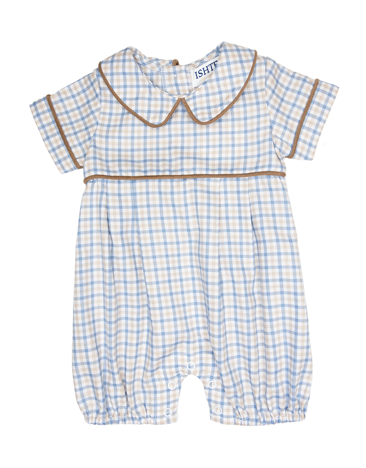 Blue/Khaki Plaid Romper