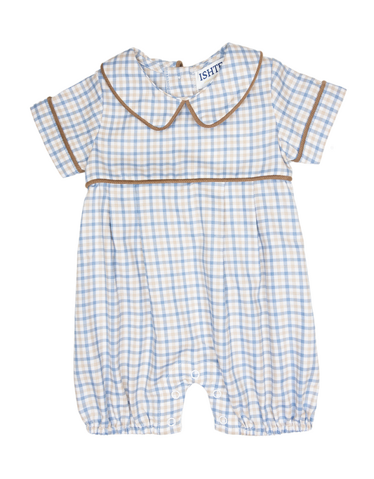 Blue/Khaki Plaid Romper
